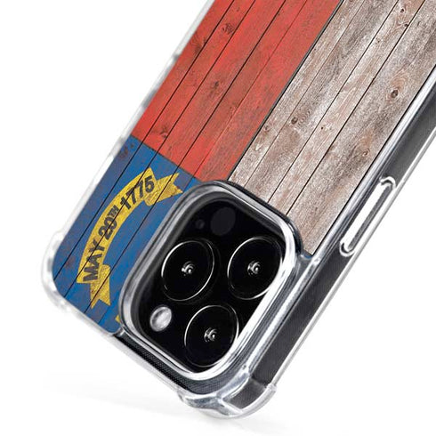 North Carolina Flag Dark Wood iPhone 16 Pro MagSafe Case